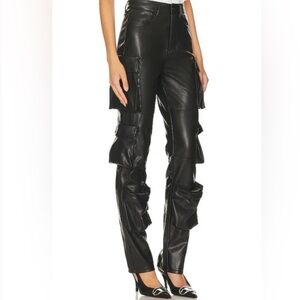 AFRM Shane Black Leather Trousers